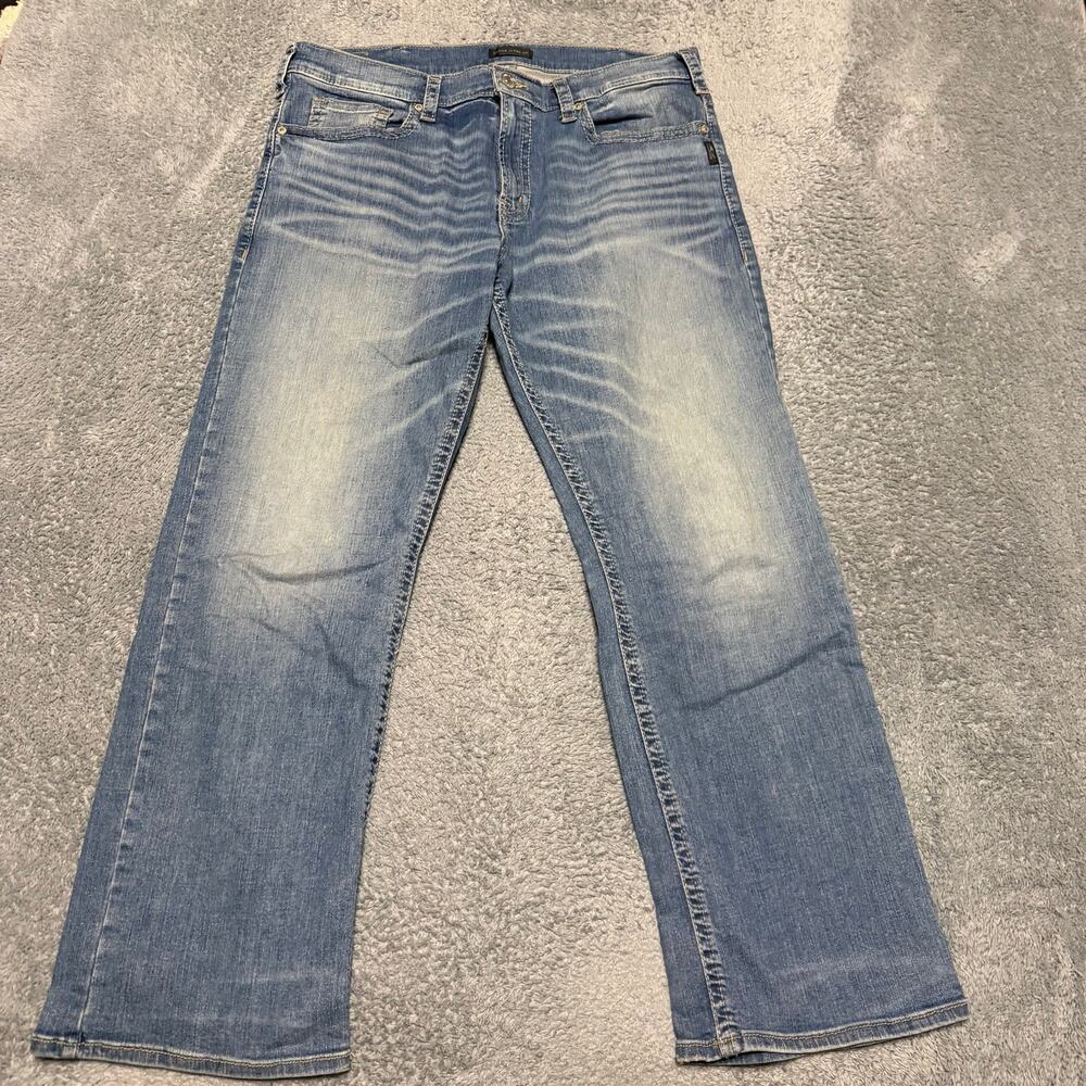 Silver Jeans Mens 36 x30 Zac Blue Western Bootcut